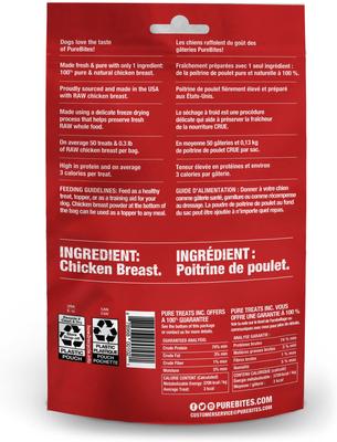 Show full view: PureBites Chicken Breast Freeze-Dried Raw Dog Treats, 1.4-oz bag slide 4 of 10