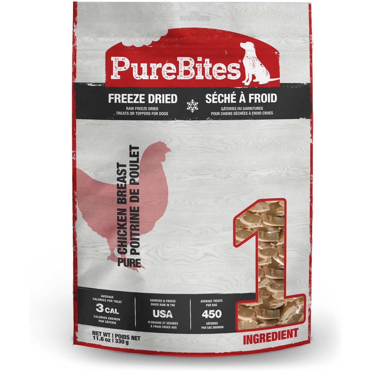 PureBites Chicken Breast Freeze-Dried Raw Dog Treats, 11.6-oz bag