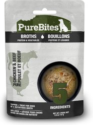 PureBites Dog Broths Chicken & Beef Food Topping, 2-oz bag, 18 count