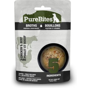 PureBites Dog Broths Chicken & Beef Food Topping, 2-oz bag, 18 count