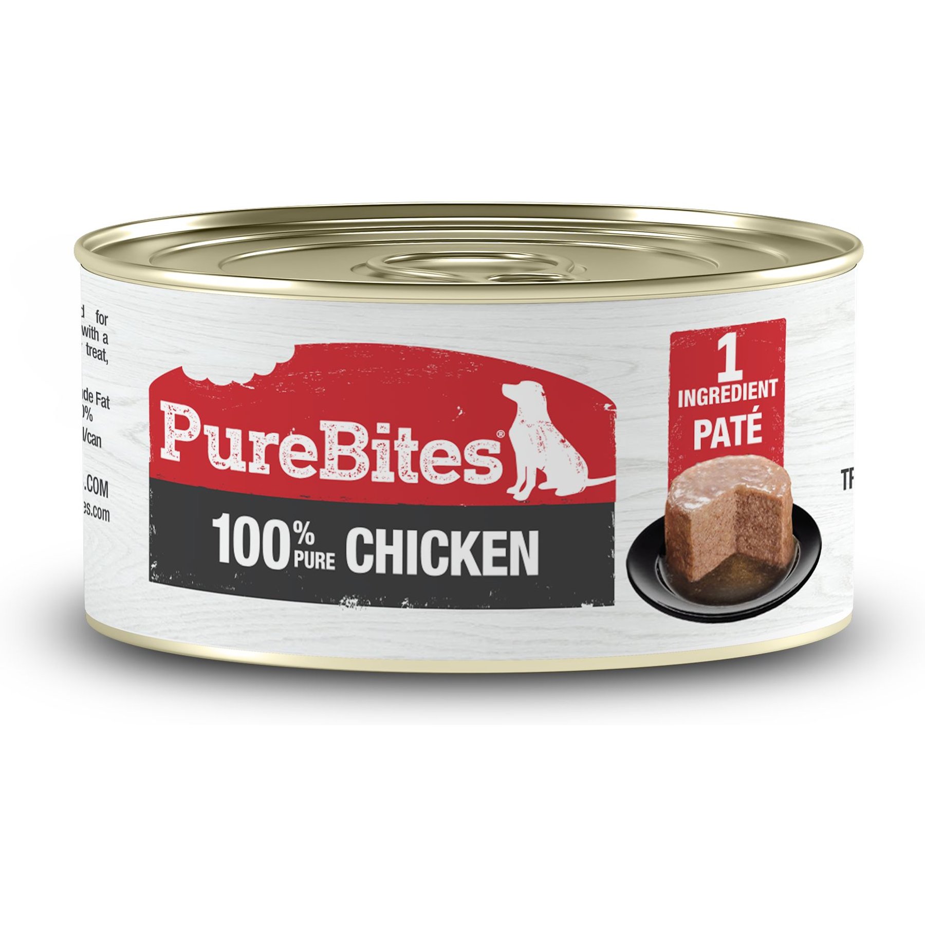 PureBites Dog Pates Chicken Food Topping, 2.5-oz can, 12 count