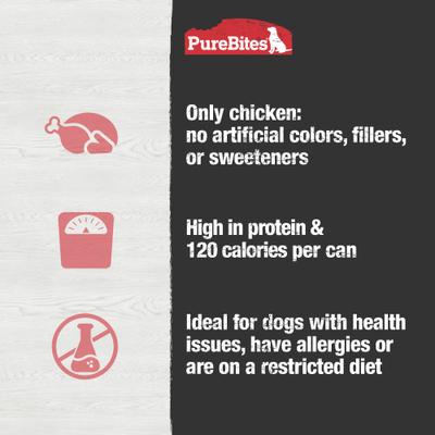 Show full view: PureBites Dog Pates Chicken Food Topping, 2.5-oz can, 12 count slide 6 of 10