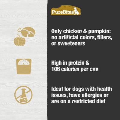 Show full view: PureBites Dog Pates Chicken & Pumpkin Food Topping, 2.5-oz can, 12 count slide 6 of 9