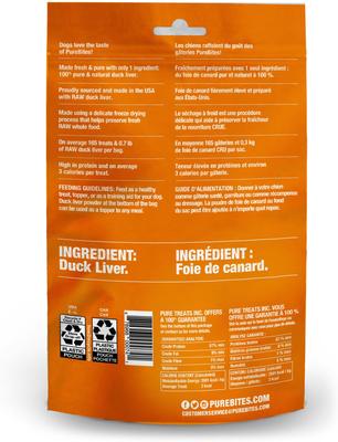 Show full view: PureBites Duck Liver Freeze-Dried Raw Dog Treats, 2.6-oz bag slide 4 of 10