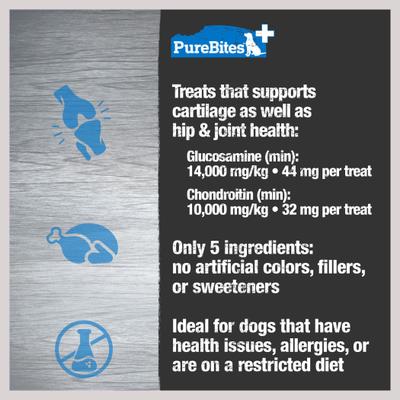 Show full view: PureBites+ Hip & Joint Dog Treats, 3-oz bag slide 6 of 8