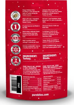 Show full view: PureBites Holiday Turkey Freeze-Dried Cat Treats, 0.81-oz bag slide 3 of 10
