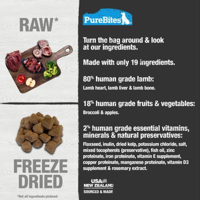 Show full view: PureBites Lamb Freeze-Dried Topper for Dogs, 9.5-oz bag slide 4 of 9