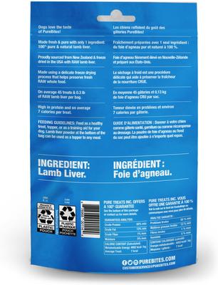 Show full view: PureBites Lamb Liver Freeze-Dried Raw Dog Treats, 1.58-oz bag slide 4 of 10