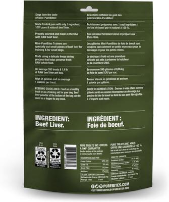 Show full view: PureBites Mini-PureBites Freeze-Dried Beef Liver Dog Treat, 9.5-oz bag slide 3 of 9