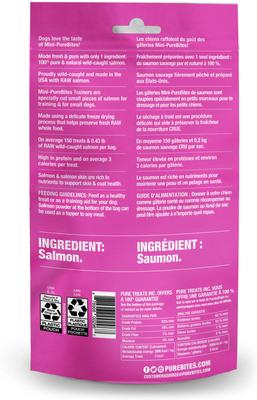 Show full view: PureBites Mini Trainers Salmon Raw Freeze-Dried Dog Treats, 1.7-oz bag slide 3 of 8