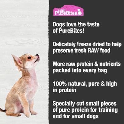 Show full view: PureBites Mini Trainers Salmon Raw Freeze-Dried Dog Treats, 1.7-oz bag slide 5 of 8