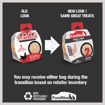 Show full view: PureBites Mixers 100% Chicken Breast in Water Cat Food Topping, 1.76-oz tray, case of 12 slide 3 of 11