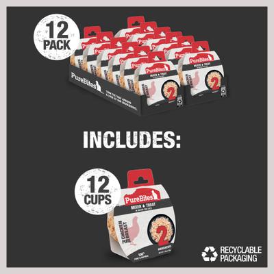 Show full view: PureBites Mixers 100% Chicken Breast in Water Cat Food Topping, 1.76-oz tray, case of 12 slide 8 of 11