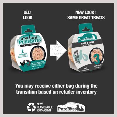 Show full view: PureBites Mixers 100% Chicken Breast & Wild Ocean Shrimp Variety Pack Cat Food Trays, 1.76-oz, case of 12 slide 3 of 11