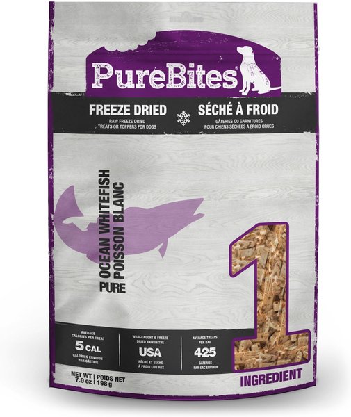 PUREBITES Ocean Whitefish Freeze-Dried Raw Dog Treats,