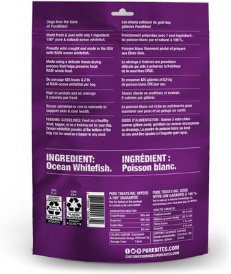 Show full view: PureBites Ocean Whitefish Freeze-Dried Raw Dog Treats, 7.0-oz slide 4 of 10