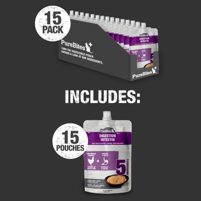 Show full view: PureBites Plus Squeezables- Gut & Digestion Cat Food Topping, 2.5-oz tube, case of 15 slide 7 of 10