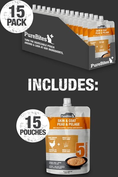 PureBites Plus Squeezables- Skin & Coat Cat Food Toppings