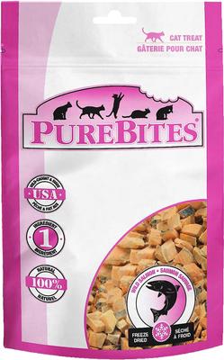 Show full view: PureBites Salmon Freeze-Dried Raw Cat Treats, 0.92-oz bag + Petstages Fresh Breath Mint Stick Cat Chew Toy slide 2 of 7