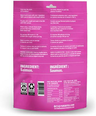 Show full view: PureBites Salmon Freeze-Dried Raw Cat Treats, 4.7-oz bag slide 3 of 10