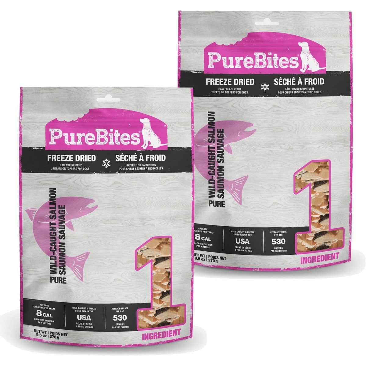 PureBites Salmon Freeze-Dried Raw Dog Treats, 19-oz bundle
