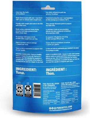 Show full view: PureBites Tuna Super Value Size Limited-Ingredient-Diet Adult Freeze-Dried Cat Treats, 1.8-oz bag slide 3 of 7