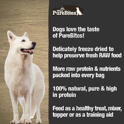 Show full view: PureBites Wild Bison Liver Mid Size Limited-Ingredient-Diet Adult Freeze-Dried Dog Treats, 2.1-oz bag slide 5 of 9