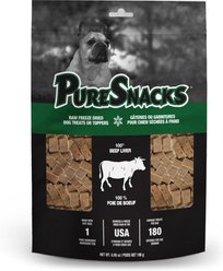 PureSnacks Beef Liver Freeze-Dried Dog Treats, 6.98-oz bag
