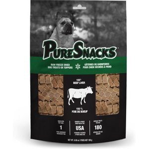 PureSnacks Beef Liver Freeze-Dried Dog Treats, 6.98-oz bag