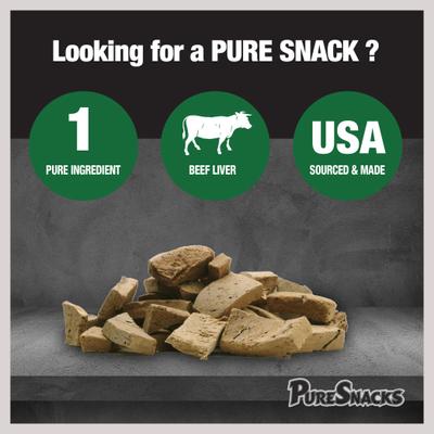 Show full view: PureSnacks Beef Liver Freeze-Dried Dog Treats, 6.98-oz bag slide 3 of 7