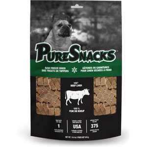 PureSnacks Beef Liver Freeze-Dried Dog Treats, 14.4-oz bag