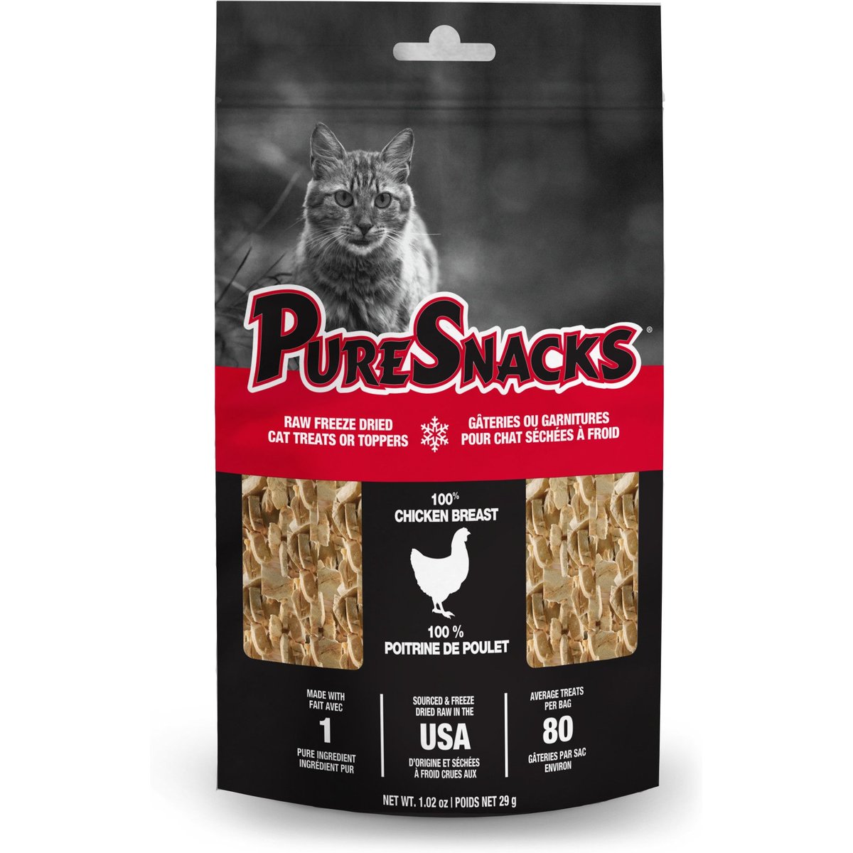 PureSnacks Chicken Breast Freeze-Dried Cat Treats, 1.02-oz bag