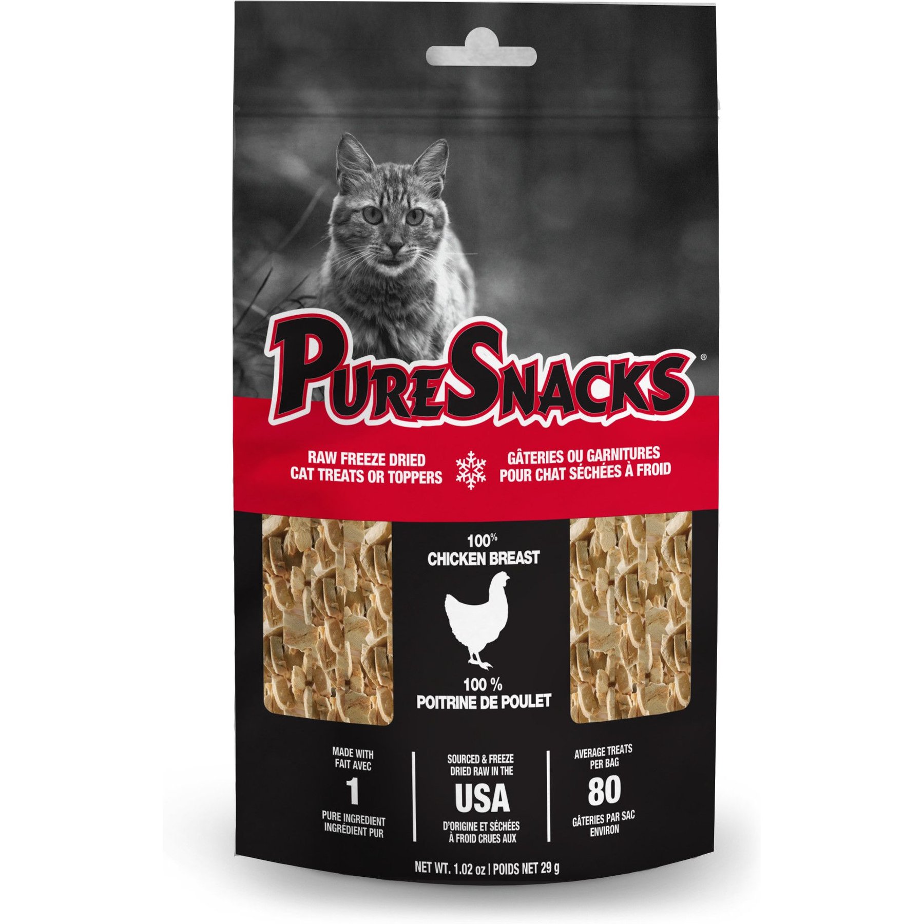 PureSnacks PureSnacks Chicken Breast Freeze-Dried Cat Treats, 1.02-oz bag