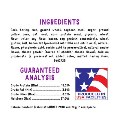 Show full view: Purina Beggin' Fun Size Bacon & Cheese Flavored Dog Treats, 6-oz pouch slide 7 of 11