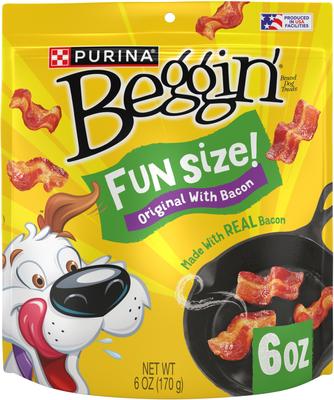 Show full view: Purina Beggin' Real Meat Fun Size Original with Bacon Flavored Dog Treats, 6-oz bag slide 1 of 11