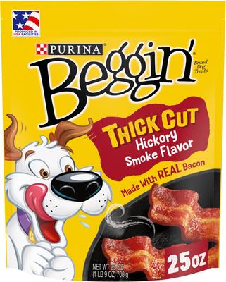 Show full view: Purina Beggin' Strips Real Meat Thick Cut Hickory Smoke Flavored Dog Treats, 25-oz pouch slide 1 of 11