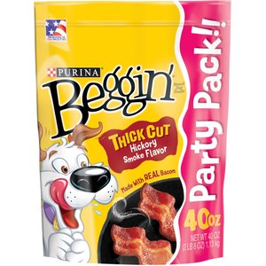 Purina Beggin' Strips Real Meat Thick Cut Hickory Smoke Flavored Dog Treats, 40-oz pouch