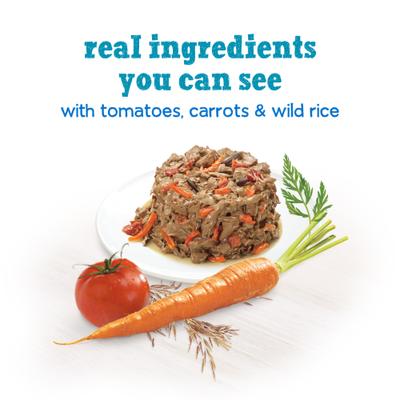 Show full view: Purina Beneful IncrediBites with Real Beef, Carrots, Wild Rice & Gravy Small Breed Wet Dog Food, 3-oz, case of 24 slide 3 of 12