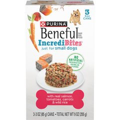 Purina Beneful IncrediBites with Real Salmon & Gravy Small Breed Wet Dog Food, 3-oz, case of 24