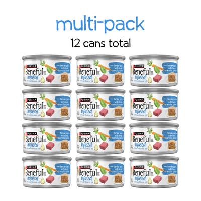 Show full view: Purina Beneful Infused Pate with Real Lamb, Carrots & Spinach Wet Dog Food, 3-oz can, case of 12 slide 3 of 10