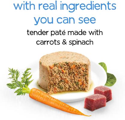 Show full view: Purina Beneful Infused Pate with Real Lamb, Carrots & Spinach Wet Dog Food, 3-oz can, case of 12 slide 4 of 10