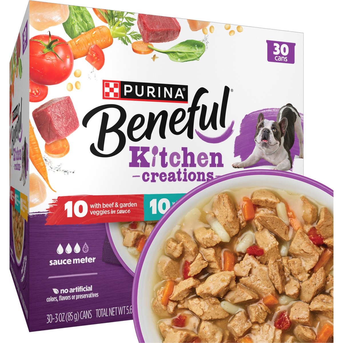 Purina Beneful Medleys Tuscan, Romana & Mediterranean Style Variety Pack in Gravy Wet Dog Food, 3-oz can, case of 30