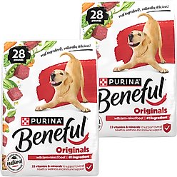 Purina Beneful Originals with Farm-Raised Beef Real Meat Dog Food, 28-lb bag, bundle of 2 slide 1 of 8