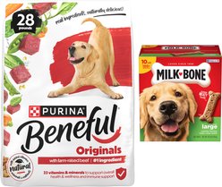 Purina Beneful Originals with Real Beef Dry Food + Milk-Bone Original Large Biscuit Dog Treats