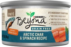 Purina Beyond Arctic Char & Spinach Pate Recipe Grain-Free Canned Cat Food, 3-oz, case of 12
