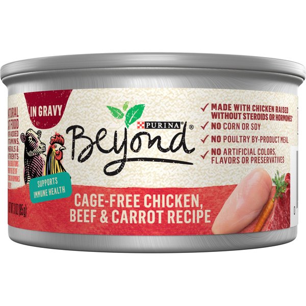 Purina Beyond High Protein Organic Chicken & Carrot Recipe Wet Cat Food, 3-oz can, case of 12