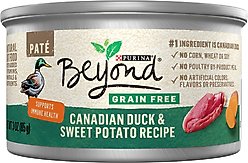 Purina Beyond Duck & Sweet Potato Pate Recipe Grain-Free Canned Cat Food, 3-oz, case of 12