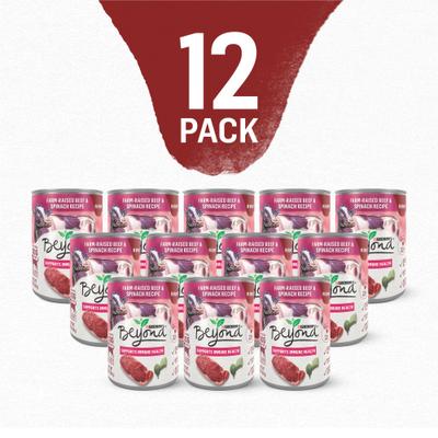 Show full view: Purina Beyond Farm-Raised Beef & Spinach in Gravy Recipe Canned Dog Food, 12.5-oz, case of 12 slide 3 of 12