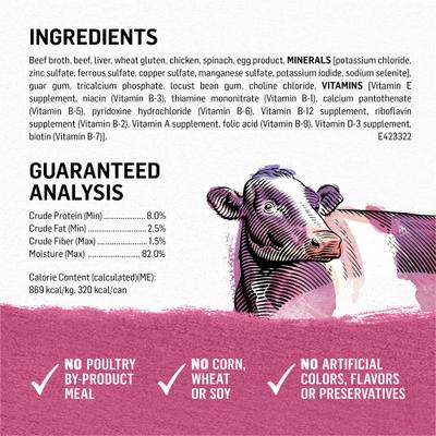 Show full view: Purina Beyond Farm-Raised Beef & Spinach in Gravy Recipe Canned Dog Food, 12.5-oz, case of 12 slide 5 of 12