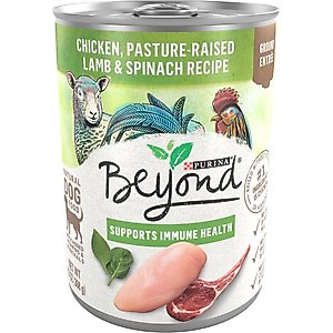 Purina Beyond Grain-Free Chicken, Lamb & Spinach Recipe Ground Entree Canned Dog Food, 13-oz, case of 12
